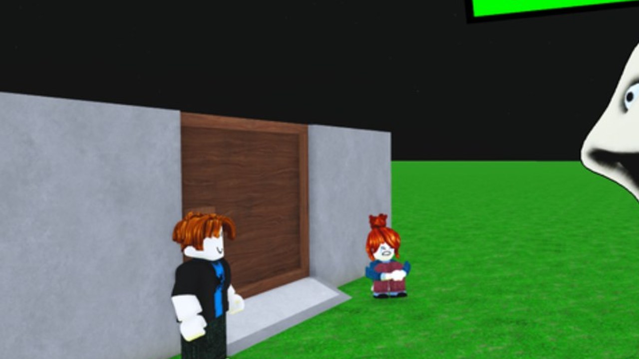 Base door, concrete walls, and defenders standing on the grass as the worm approaches
